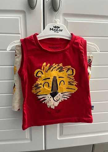 Kırmızı Baskılı Bebek Takımı 6-9 Ay - Görsel 2