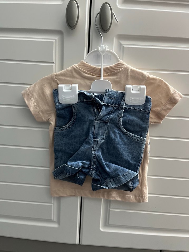 Baskılı Kısa Kollu Erkek Bebek Takım - Görsel 3