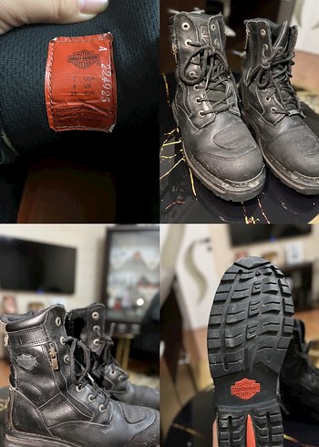 Erkek Siyah Deri Biker Botlar - Görsel 2