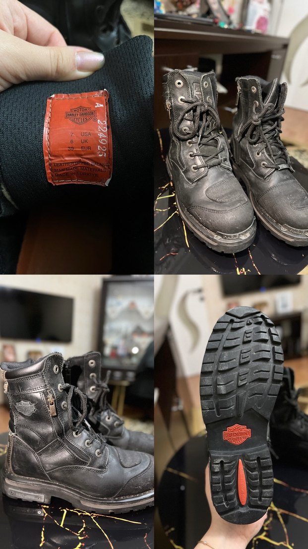 Erkek Siyah Deri Biker Botlar - Görsel 2