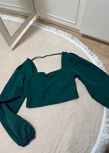 Yeşil Uzun Kollu Kadın Bluz - Görsel 2