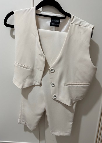 Bej Kısa Kumaş Kadın Pantolon - Görsel 2