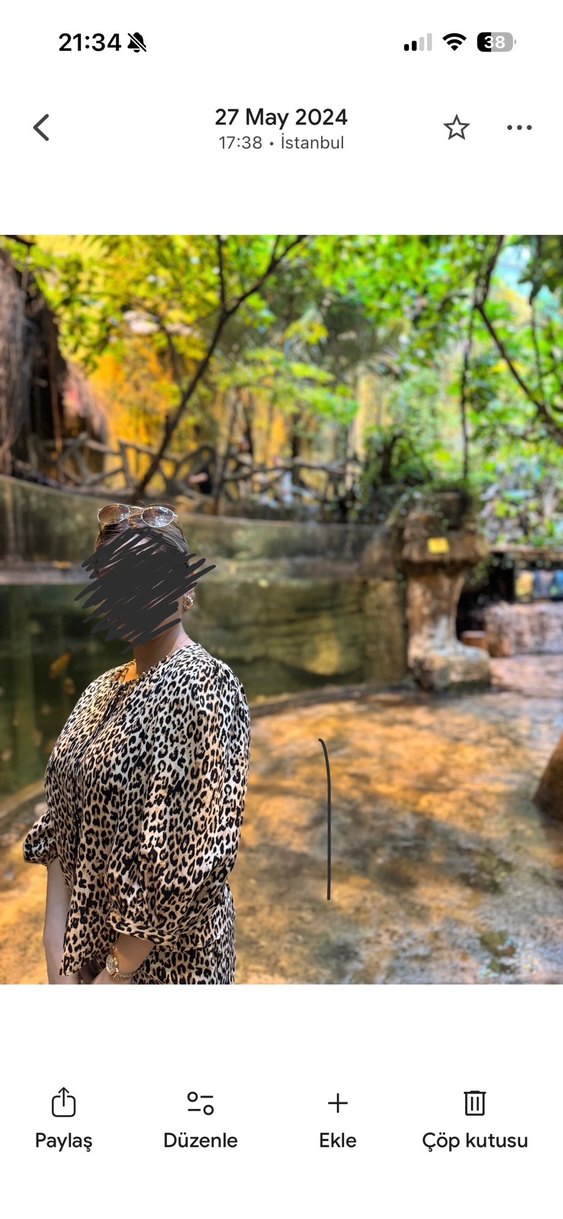 Leopar Desenli Kemerli Kadın Bluz - Görsel 3