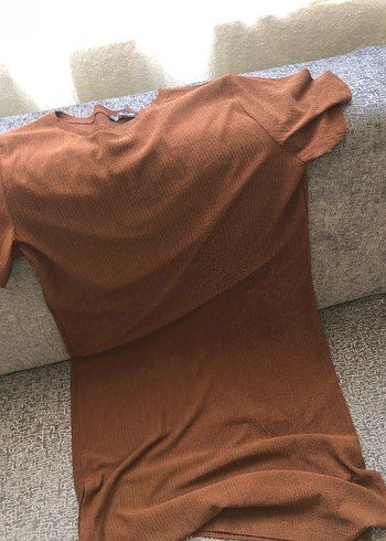 Diğer Kahverengi Kısa Kollu Kadın bürumcuk Elbise