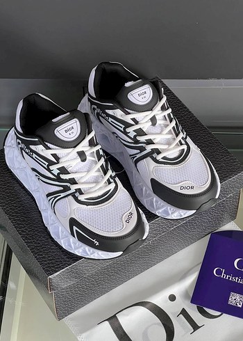 Dior Beyaz Zebra Desenli Platform Spor Ayakkabı - Görsel 4