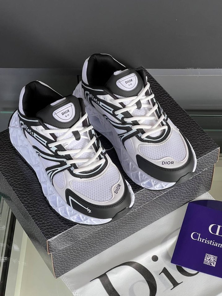 Dior Beyaz Zebra Desenli Platform Spor Ayakkabı - Görsel 4