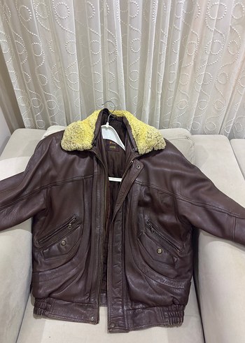 American Vintage Vintage Koyu Kahverengi Deri Pilot Ceket