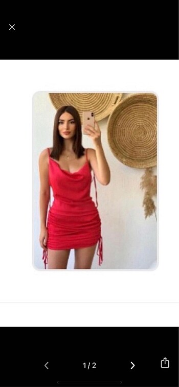 KIRIMIZI MİNİ ELBİSE