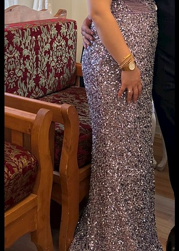 Lila Uzun Abiye Elbise - Görsel 2