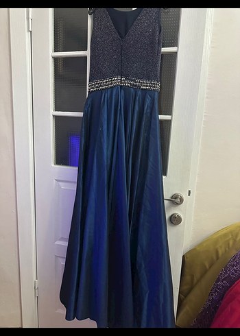 Lacivert Uzun Abiye Elbise - Görsel 2