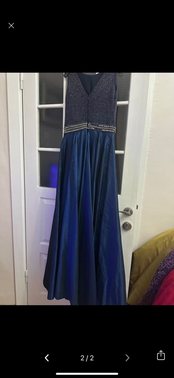 Lacivert Uzun Abiye Elbise - Görsel 2