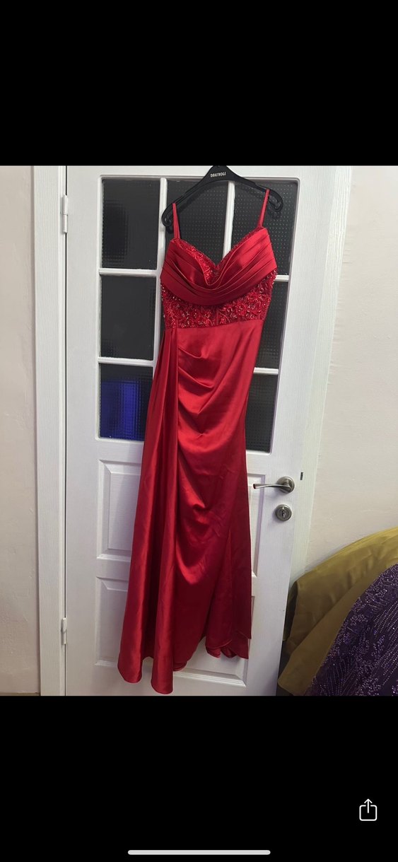 Kırmızı  Uzun Abiye Elbise - Görsel 2