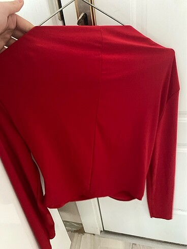 kırmızı crop bluz - Görsel 2