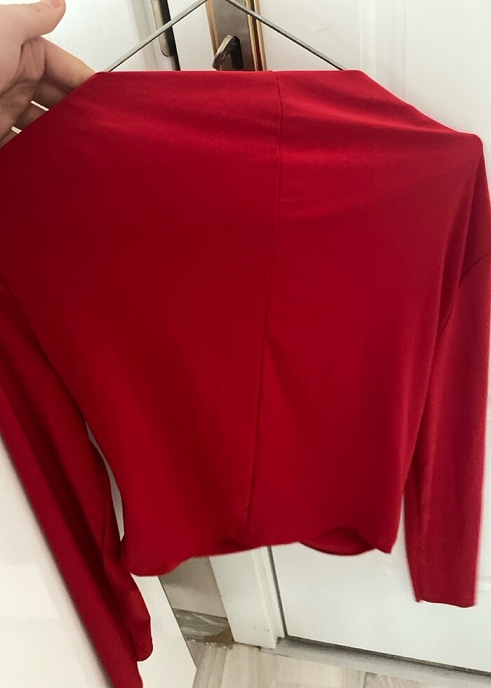 kırmızı crop bluz - Görsel 2