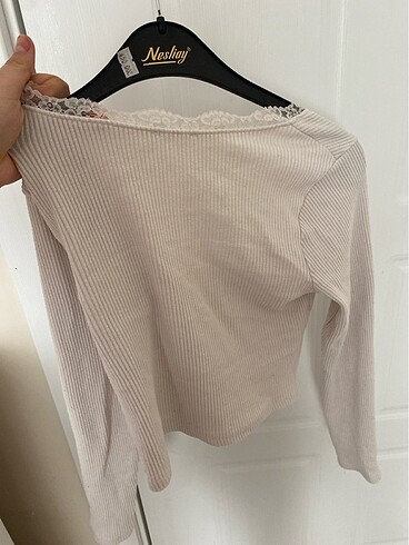 H&M dantelli uzun kollu crop