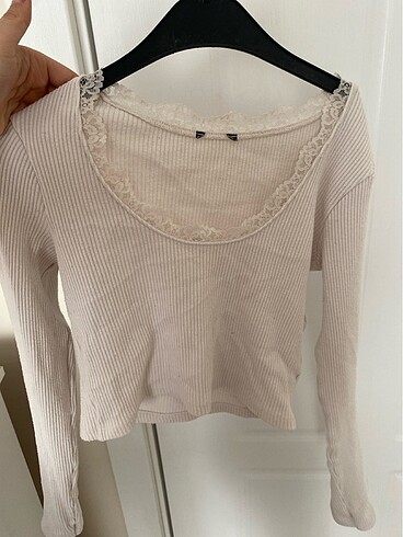 dantelli uzun kollu crop