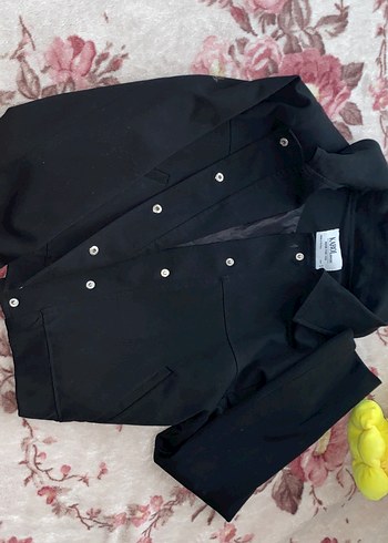 Düğmeli Siyah Kadın Ceket - Görsel 2