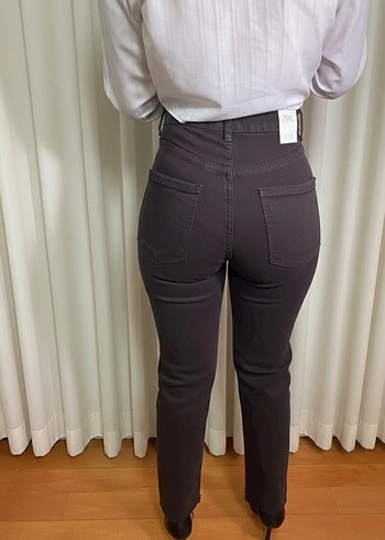 Kadın Kahverengi Midi Bol Paça Pantolon - Görsel 6