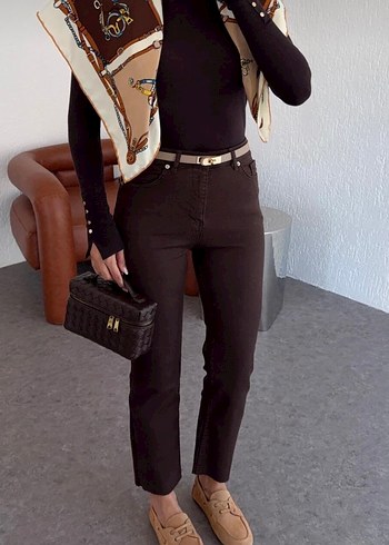 Kadın Kahverengi  Midi Pantolon - Görsel 4