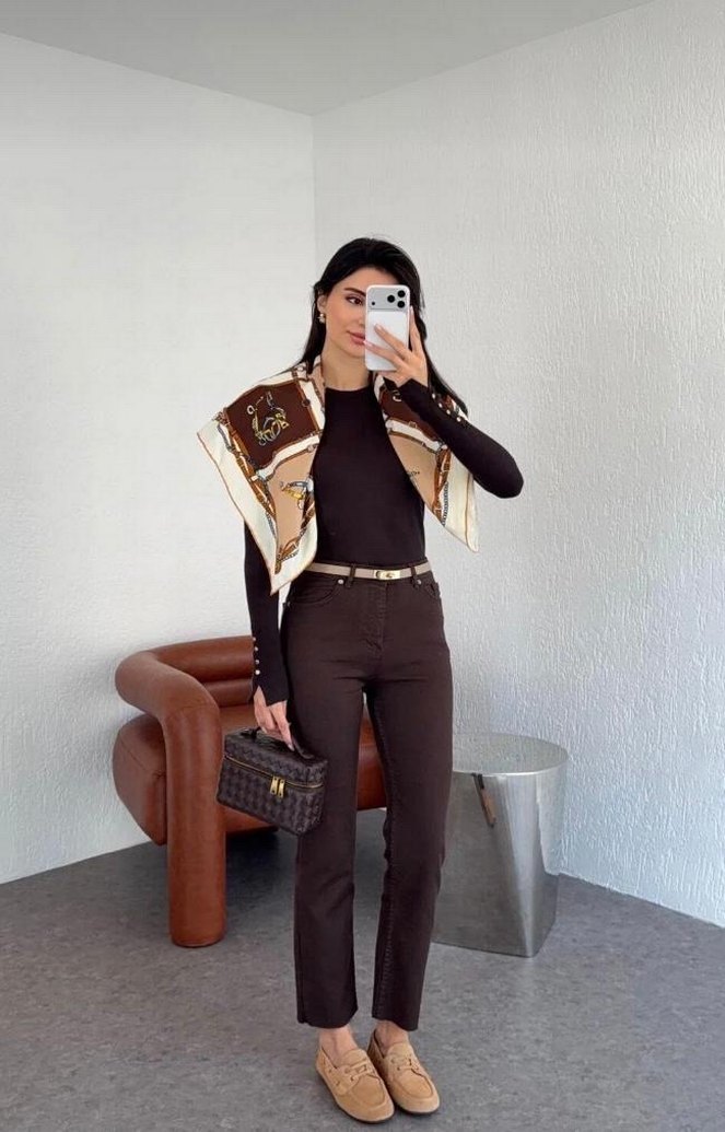 Kadın Kahverengi Midi Pantolon - Görsel 2