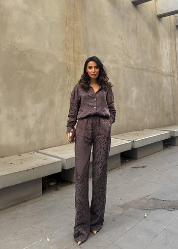 Kadın Kahverengi Uzun Kollu Salaş Takım - Görsel 3