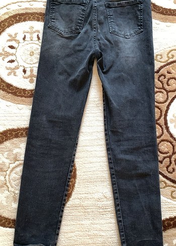 Gevşek Kesim Gri Denim Kadın Pantolon - Görsel 2