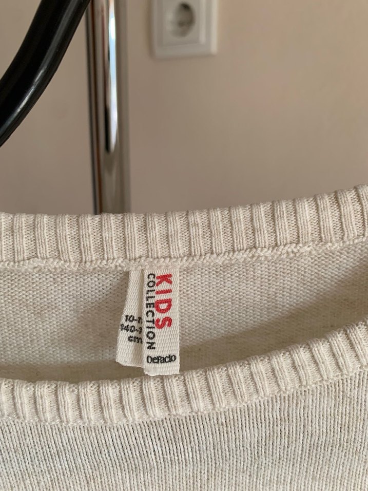 Kadın Gri Pamuklu Bisiklet Yaka Triko Kazak - Görsel 2