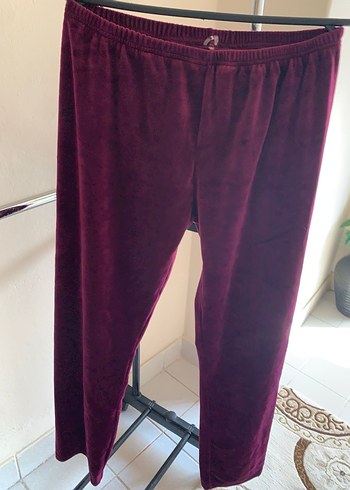 Bordo Kadın Kadife Eşofman - Görsel 2