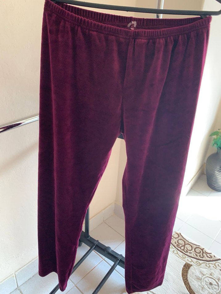 Bordo Kadın Kadife Eşofman - Görsel 2