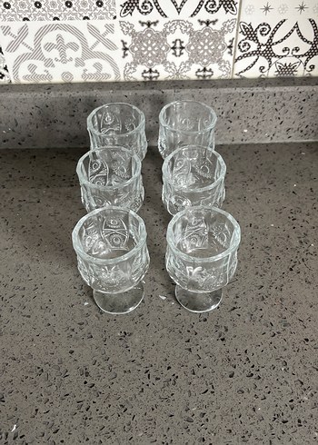 Ayaklı Desenli Cam Bardak Seti - Görsel 2