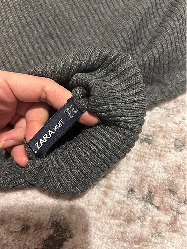 Zara uzun triko elbise füme M beden