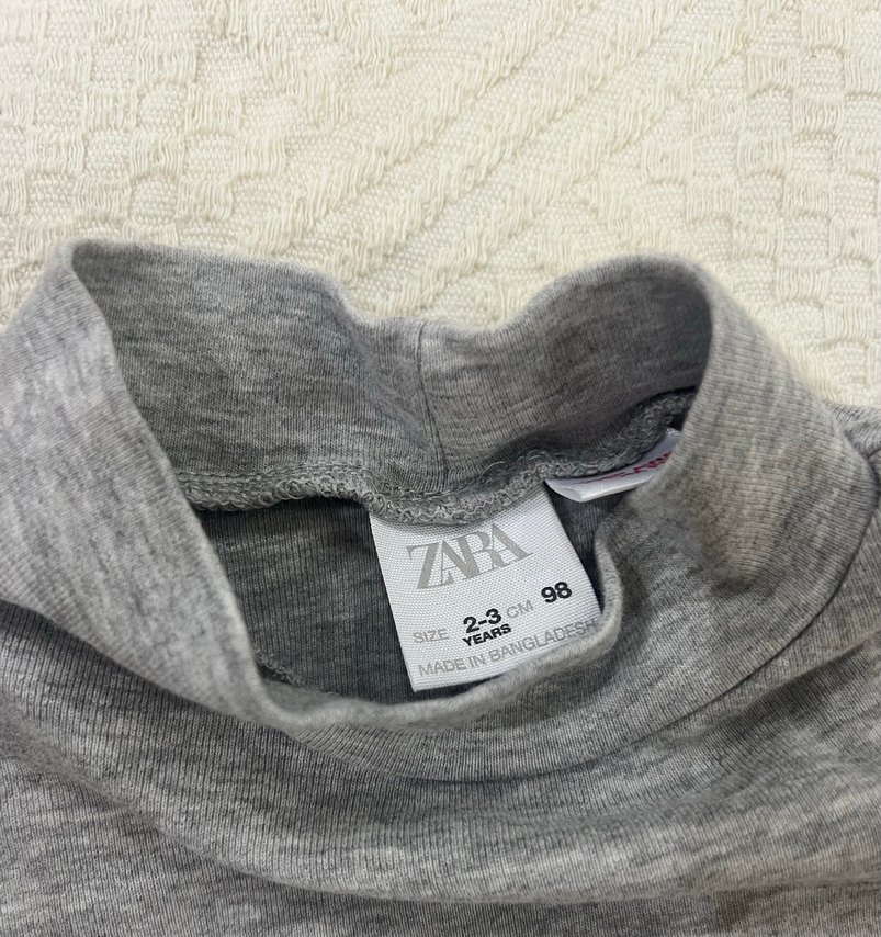 Çocuk Gri Yüksek Yakalı Uzun Kollu body - Görsel 3