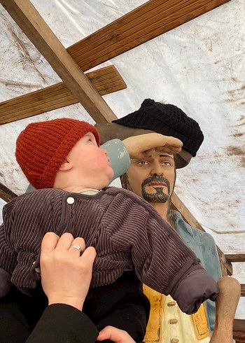 Gri Erkek Çocuk Kürklü Street Wear Ceket - Görsel 4