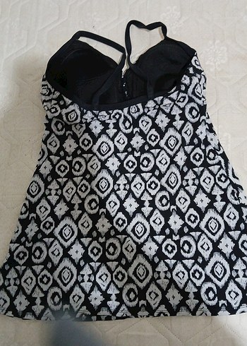 Siyah Beyaz Desenli Bohem Kadın Mayo - Görsel 2