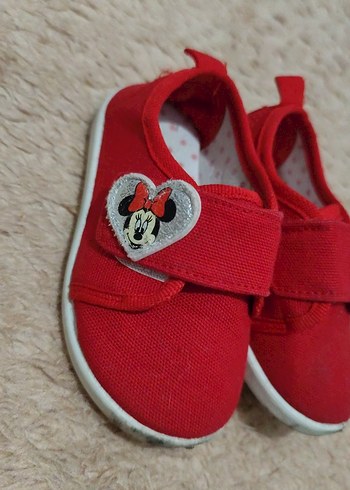 Walt Disney World Kız Çocuk Kırmızı Cırt Cırtlı Spor Ayakkabı