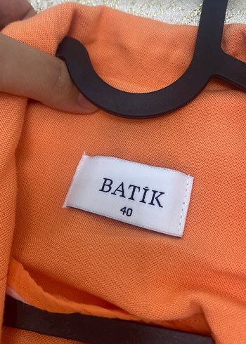 40 Beden turuncu Renk Bej Kadın Keten Tek Düğmeli Blazer Ceket