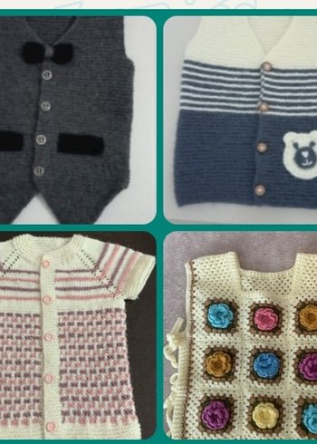 El örgüsü Bebek yelekleri 400tl ve 300tl arasi fiyatlar