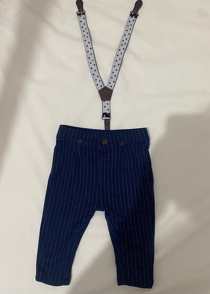 Erkek bebek papyonlu pantolonu askılı (4parça) şık takım - Görsel 2