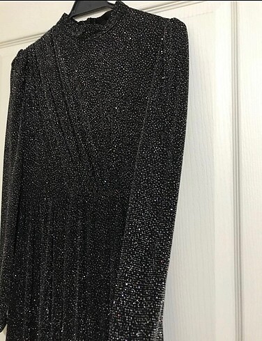 Siyah Tesettür Abiye (Pırıltılı) - Görsel 5