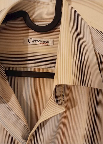 Cotton Bar Çizgili Cotton bar Uzun Kollu Düğmeli Erkek Gömlek 41 beden