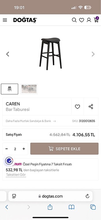 Diğer Doğtaş bar masası & 2 adet tabure