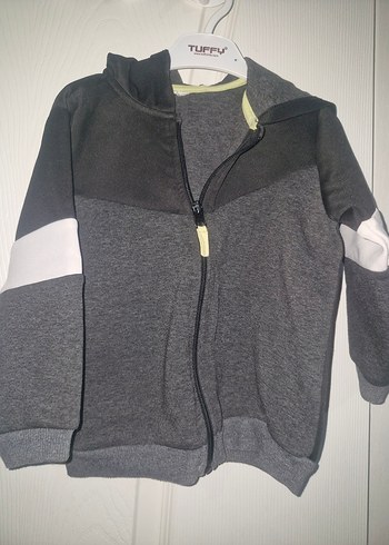 Erkek Çocuk Gri Fermuarlı Sweatshirt
