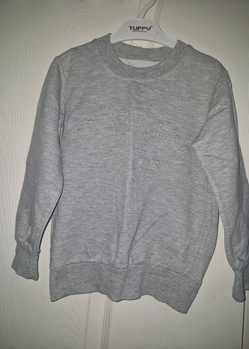 24-36 Ay Beden gri Renk Gri Erkek Çocuk Sweatshirt, Bisiklet Yaka, Uzun Kollu 3 lü
