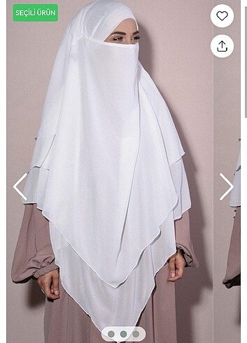 m Beden beyaz Renk 3 katlı sufle khimar 