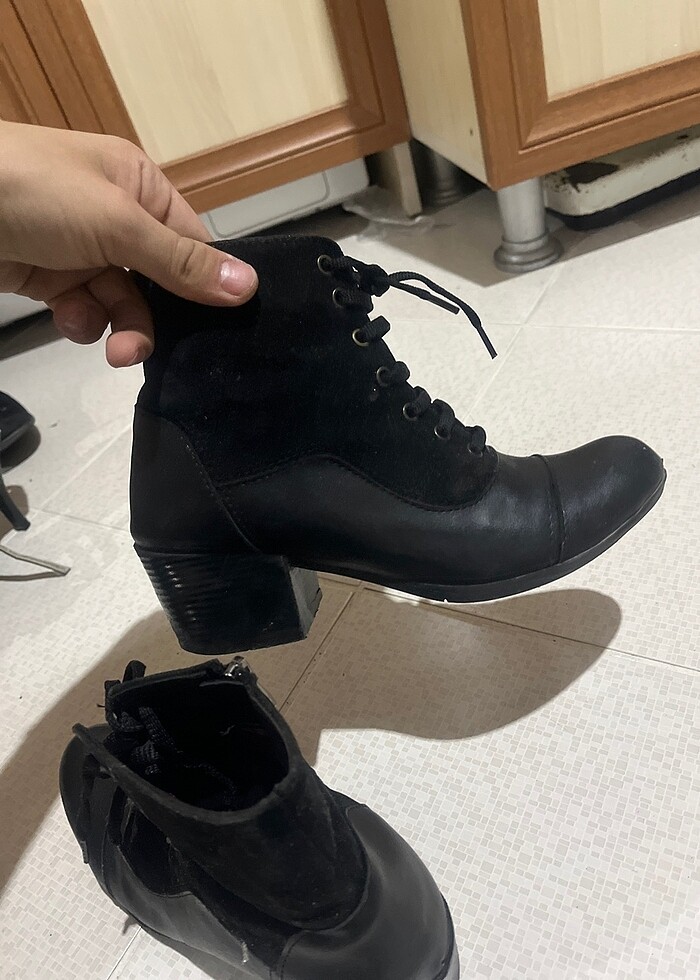 37 no kalın topuklu bot - Görsel 4