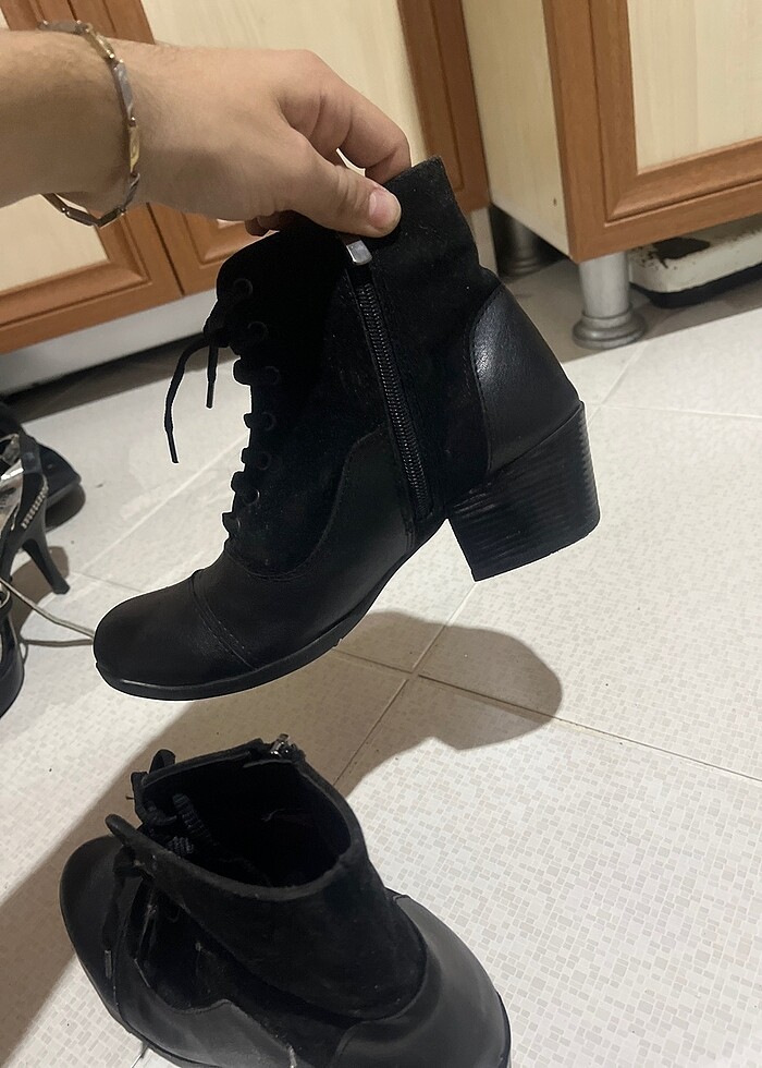 37 no kalın topuklu bot - Görsel 5