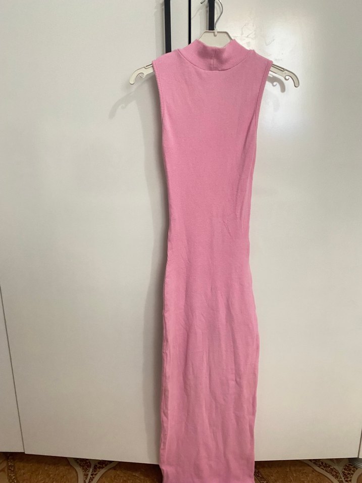 Pembe kolsuz uzun elbise - Görsel 2