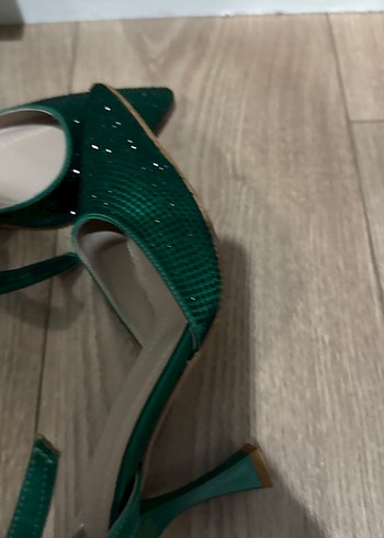 39 Beden yeşil Renk Parlak Yeşil Stiletto Topuklu Kadın Abiye Ayakkabı