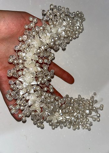 Boncuklu Beyaz Cam Saç Aksesuarı - Görsel 4