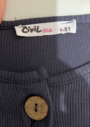 Kız Çocuk Gri Düğmeli Yazlık Ceket - Görsel 2